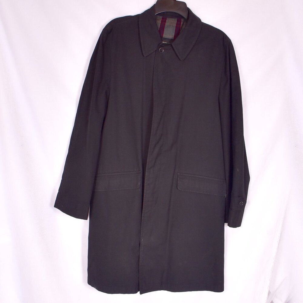 London Fog Maincoats Black Trench Coat Size 38 Reg See photos some small spots